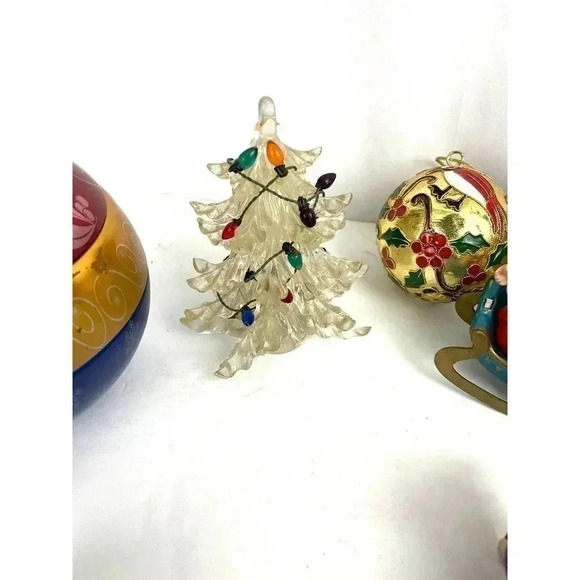 VTG 21 PC Christmas Holiday Ornaments Barney Santa Dr Seuss Tree 1990s - Picture 10 of 15